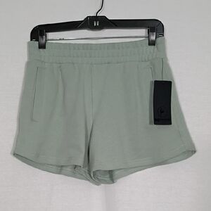 NWT 90 Degree By Reflex Green Milieu Loop Terry Up Shore Shorts Women Sz Small